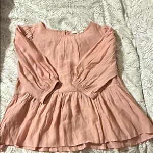 Easel Blush Peplum Blouse